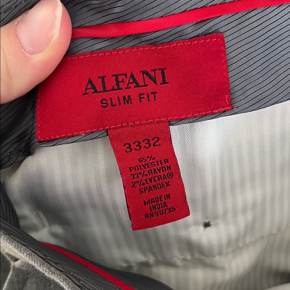 ALFANI Slim Fit Classic Gray Suit Pants Size 33x32 & Blazer Size 40L - Picture 14 of 16